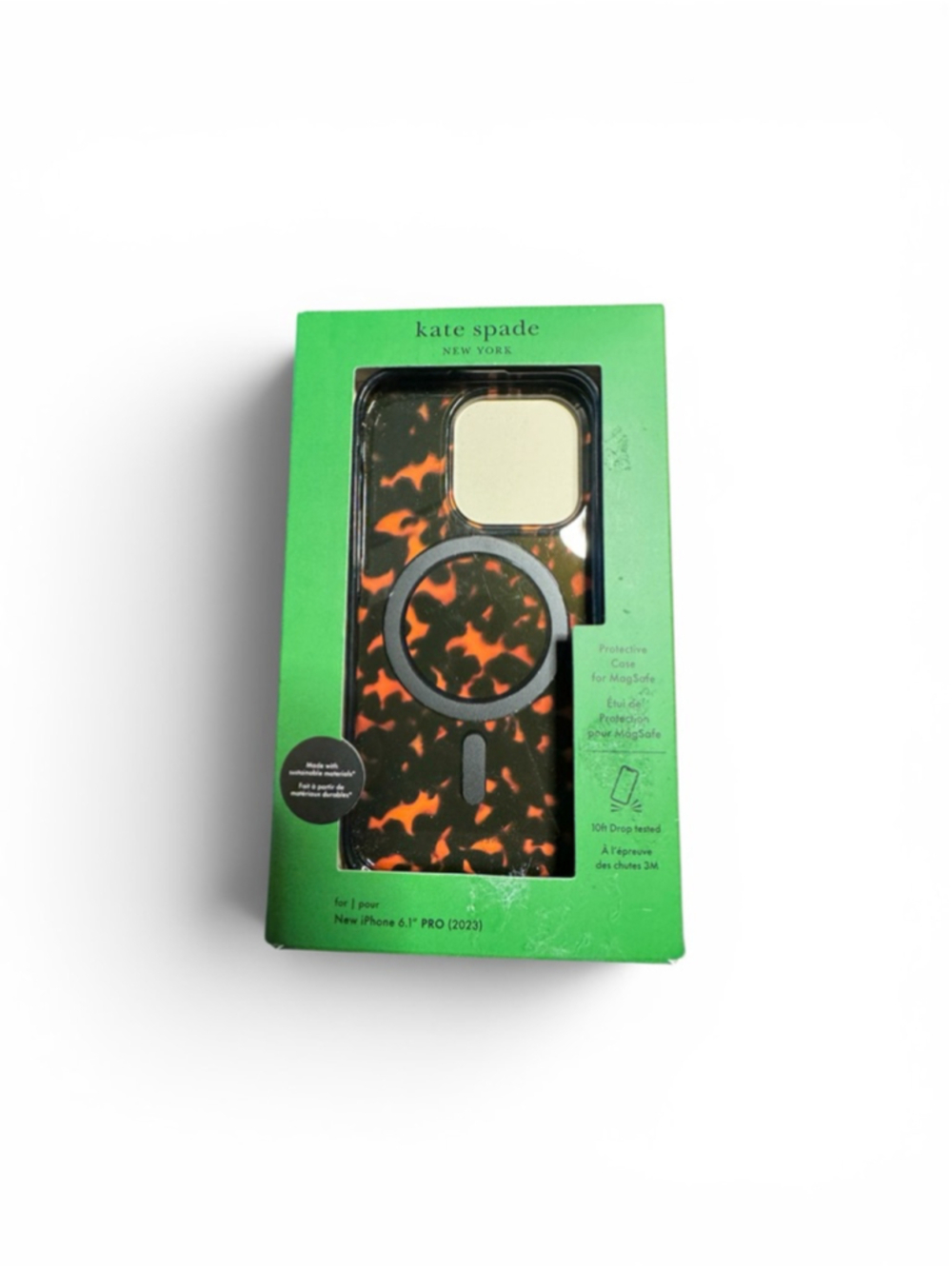 Kate Spade iPhone 15 Pro Case Black Orange - Brand New in Box